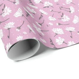 Roze Bloempatroon Design - Elegante Bloemkunst Cadeaupapier
