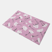 Roze Bloempatroon Design - Elegante Bloemkunst Deurmat (Schuin)