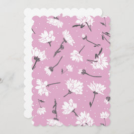 Roze Bloempatroon Design - Elegante Bloemkunst Feestdagenkaart