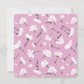 Roze Bloempatroon Design - Elegante Bloemkunst Feestdagenkaart (Voorkant)