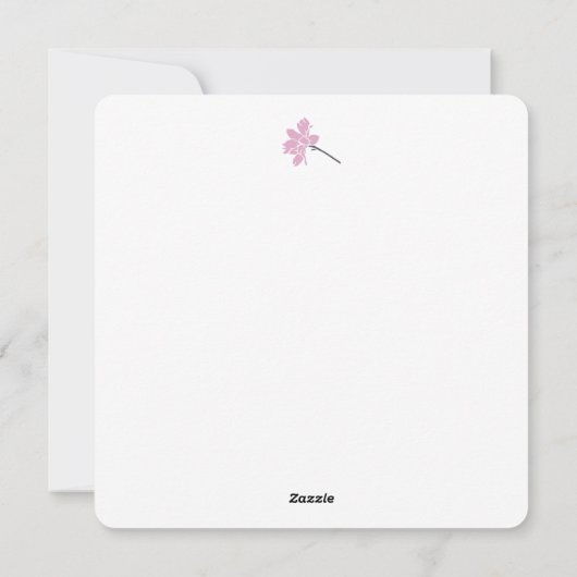 Roze Bloempatroon Design - Elegante Bloemkunst Feestdagenkaart (Achterkant)