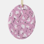 Roze Bloempatroon Design - Elegante Bloemkunst Keramisch Ornament (Rechts)