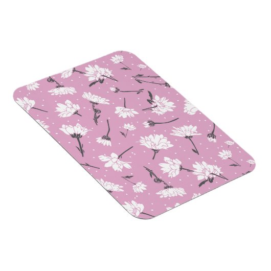 Roze Bloempatroon Design - Elegante Bloemkunst Magneet (Rechterzijde)