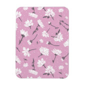 Roze Bloempatroon Design - Elegante Bloemkunst Magneet (Verticaal)