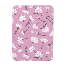 Roze Bloempatroon Design - Elegante Bloemkunst Magneet