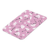 Roze Bloempatroon Design - Elegante Bloemkunst Magneet (Linkerzijde)