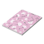 Roze Bloempatroon Design - Elegante Bloemkunst Notitieblok (Linkerzijde)