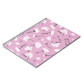 Roze Bloempatroon Design - Elegante Bloemkunst Notitieboek (Linkerzijde)