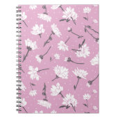 Roze Bloempatroon Design - Elegante Bloemkunst Notitieboek (Voorkant)
