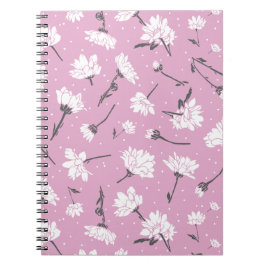 Roze Bloempatroon Design - Elegante Bloemkunst Notitieboek
