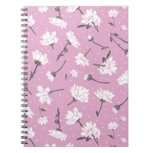 Roze Bloempatroon Design - Elegante Bloemkunst Notitieboek