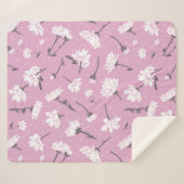 Roze Bloempatroon Design - Elegante Bloemkunst Sherpa Deken (Voorkant (horizontaal))