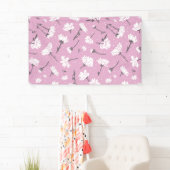 Roze Bloempatroon Design - Elegante Bloemkunst Spandoek (Insitu)