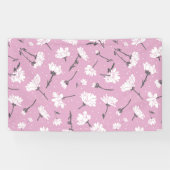 Roze Bloempatroon Design - Elegante Bloemkunst Spandoek (Horizontaal)