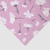 Roze Bloempatroon Design - Elegante Bloemkunst Tissuepapier (Detail)