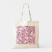 Roze Bloempatroon Design - Elegante Bloemkunst Tote Bag (Achterkant)