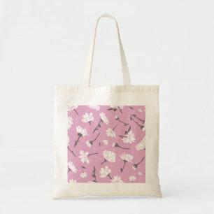 Roze Bloempatroon Design - Elegante Bloemkunst Tote Bag