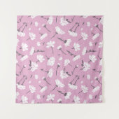 Roze Bloempatroon Design - Elegante Bloemkunst Wandkleed (Voorkant (horizontaal))