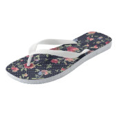  roze bloempatroon en pooldot teenslippers (Schuin)