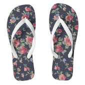 roze bloempatroon en pooldot teenslippers (Voetbed)