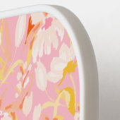 Roze Bloempatroon Gepersonaliseerde naam Schattige Pickleball Paddle (Links Detail)