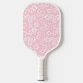 Roze Bloempatroon Gepersonaliseerde naam Schattige Pickleball Paddle (Achterkant)