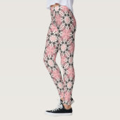 Roze bloempatroon leggings (Links)