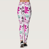 Roze bloempatroon leggings (Achterkant)