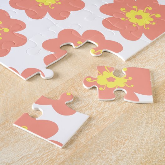 Roze bloempatroon legpuzzel (Zijkant)