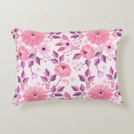 Roze bloempatroon met elegante bloesems accent kussen