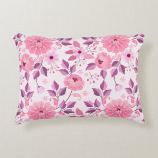 Roze bloempatroon met elegante bloesems accent kussen