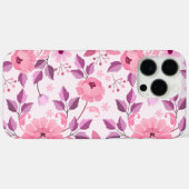 Roze bloempatroon met elegante bloesems Case-Mate iPhone case (Achterkant (horizontaal))