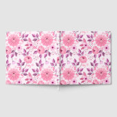 Roze bloempatroon met elegante bloesems gastenboek (Volledig)
