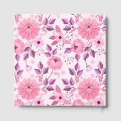Roze bloempatroon met elegante bloesems gastenboek (Achterkant)