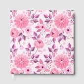 Roze bloempatroon met elegante bloesems gastenboek (Voorkant)