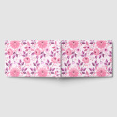 Roze bloempatroon met elegante bloesems gastenboek (Volledig)