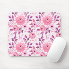 Roze bloempatroon met elegante bloesems muismat