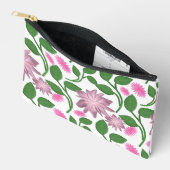 Roze bloempatroon met groene bladeren etui (Open)