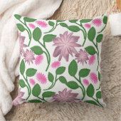 Roze bloempatroon met groene bladeren kussen (Deken)