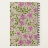  Roze Bloempatroon  naam Planner (Achterkant)