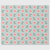 Roze bloempatroon ompakken papier (Vlak)