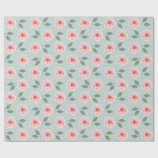 Roze bloempatroon ompakken papier (Vlak)