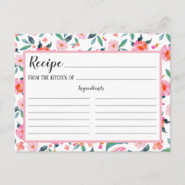 Roze Bloempatroon Recept Kaart
