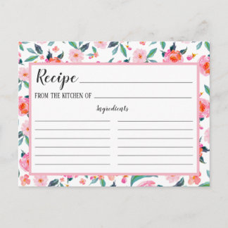 Roze Bloempatroon Recept Kaart