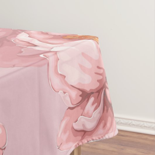 Roze bloempatroon tafelkleed (Voorbeeld)