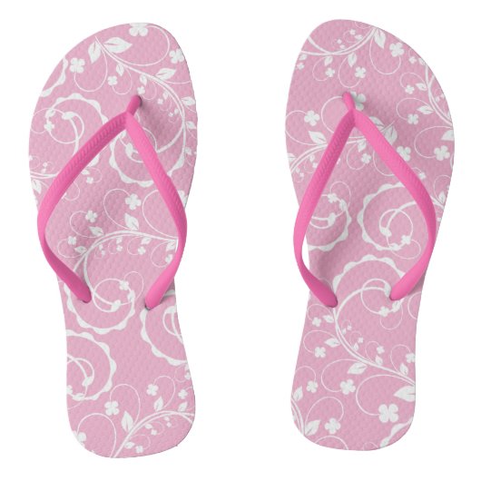 roze bloempatroon teenslippers (Voetbed)