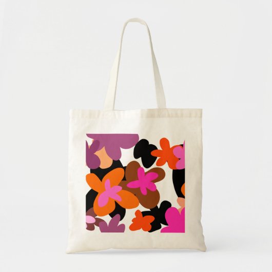 Roze bloempatroon tote bag (Voorkant)
