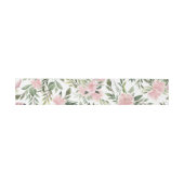 Roze bloempatroon uitnodigingen wikkel (Vlak)