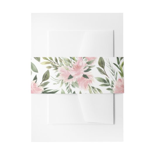 Roze bloempatroon uitnodigingen wikkel (Voorkant Voorbeeld)