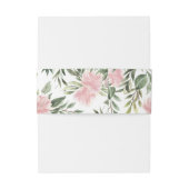Roze bloempatroon uitnodigingen wikkel (Achterkant Voorbeeld)
